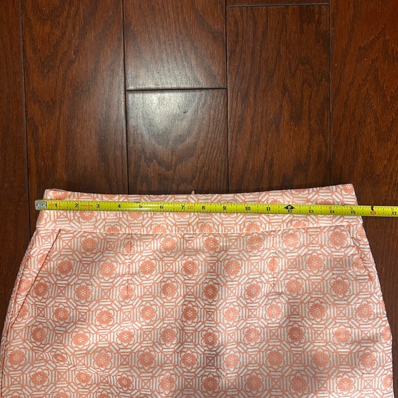 Banana Republic Pencil Skirt Peach Cream/Ivory Geometric Pattern Print Design - Picture 7 of 8